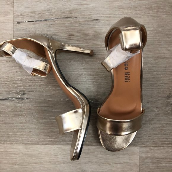 Nature Breeze Shoes - gold high heels